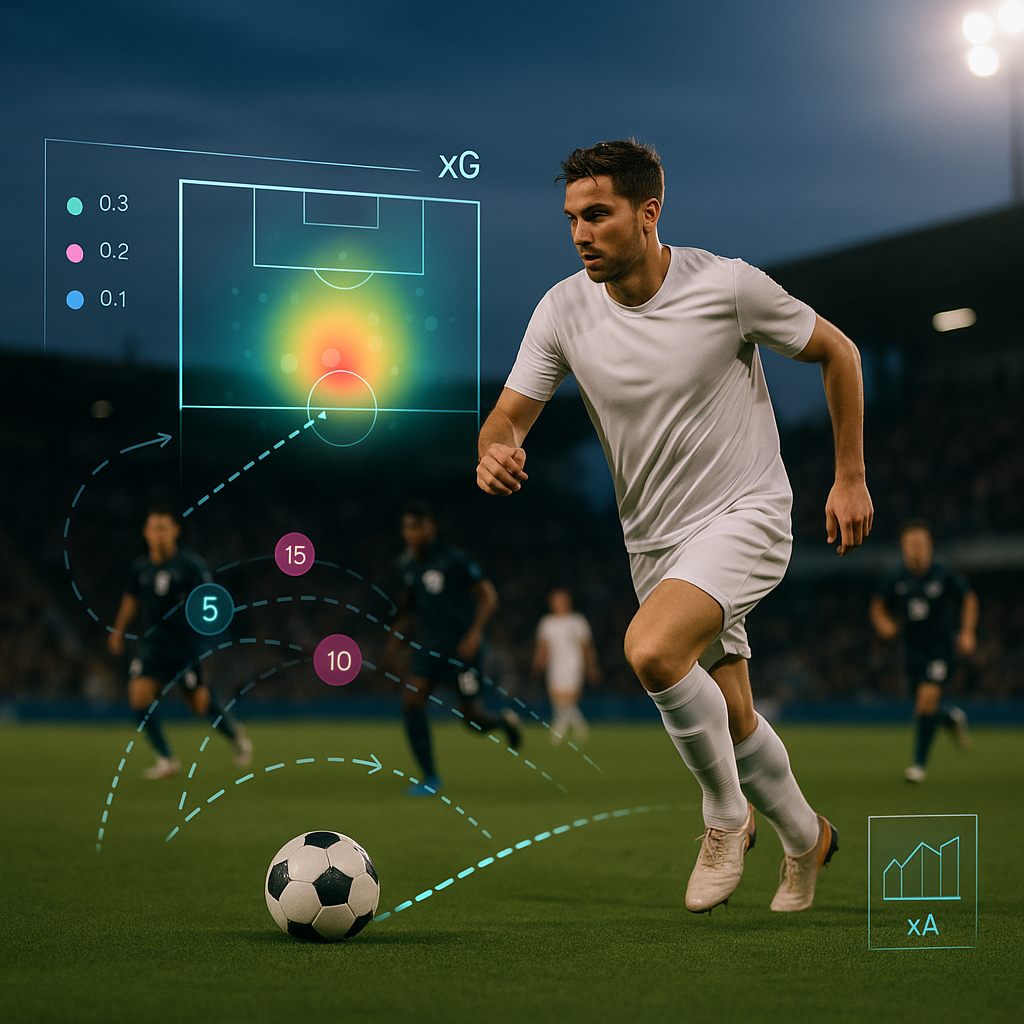 Photorealistic wide 16:9 touchline photo of the attacking third during a pro match, neutral